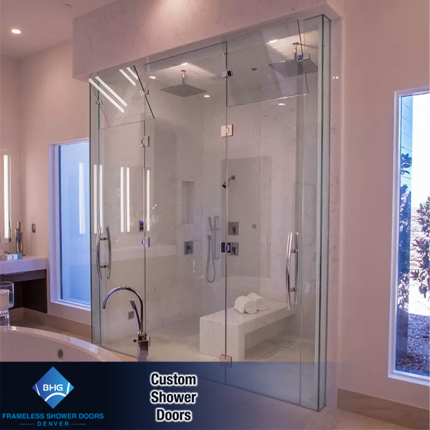 20 frameless shower doors denver custom glass enclosure