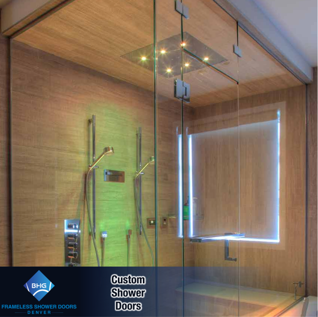 45 frameless shower doors denver custom glass enclosure