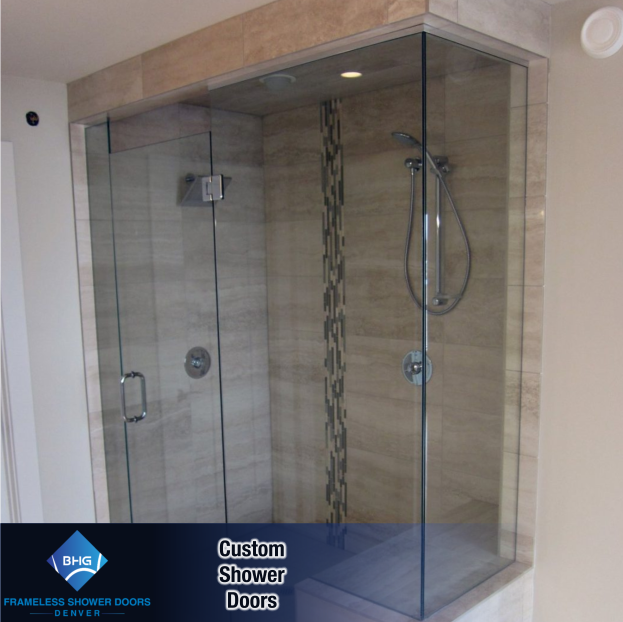 48 frameless shower doors denver custom glass enclosure