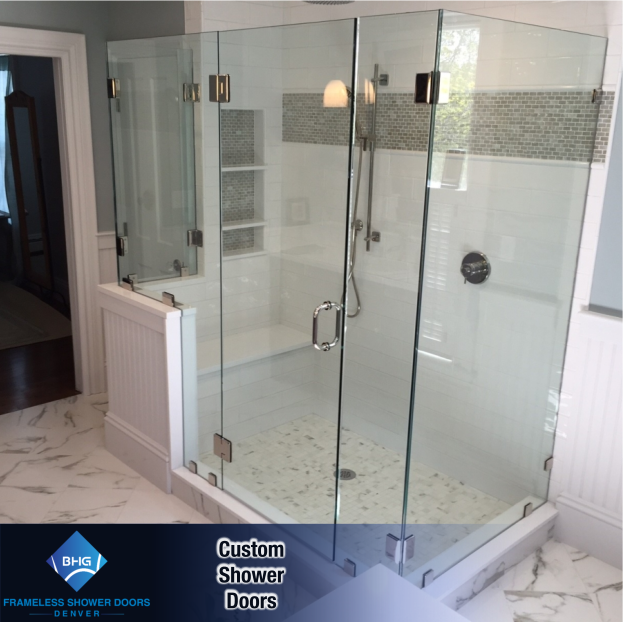 64 frameless shower doors denver custom glass enclosure